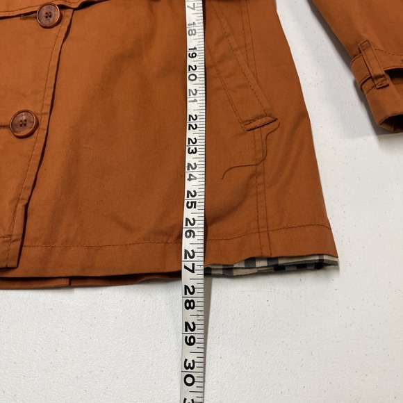 Burberry Josi Trench Coat Orange Nova Check Womens 4 Classic Preppy Old Money - Picture 10 of 16